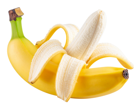 Ripe Banana with Partial Peel – Dynamic Diagonal Composition PNG