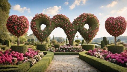 Heart-Shaped Topiaries Bloom in Love
