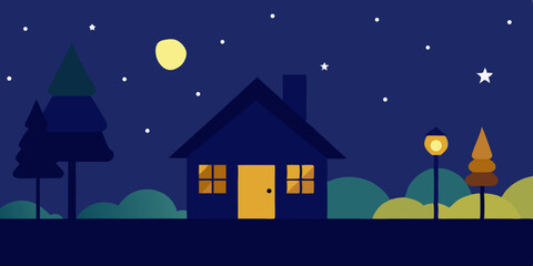 Fototapeta premium christmas night landscape