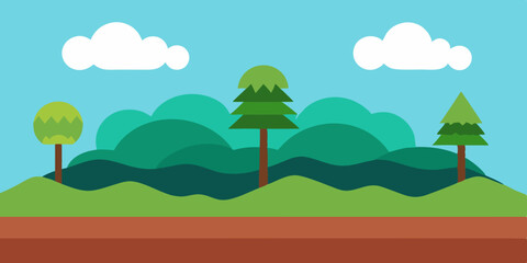 Fototapeta premium landscape with trees and mountains