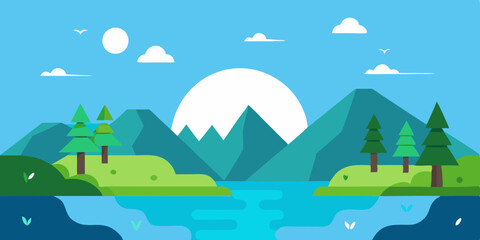 winter landscape with mountains