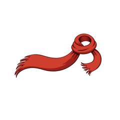 Red scarf with copyspace, winter fashion accessory illustration