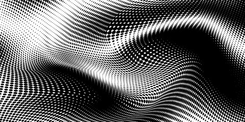 halftone curved line pattern. gradient halftone dots backgrounds. modern vector © riski