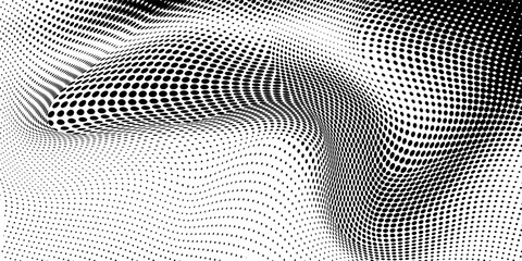 halftone curved line pattern. gradient halftone dots backgrounds. modern vector © riski