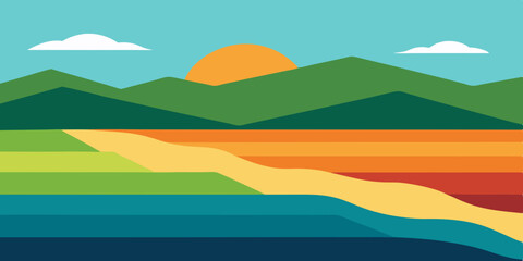 landscape with hills