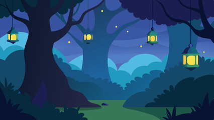 night forest landscape