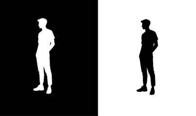 Obraz premium doctor silhouette vector illustration, doctor, art, silhouette, health, design, icon, logo, illustration, symbol, set, abstract, black, white, man, man doctor silhouette, 