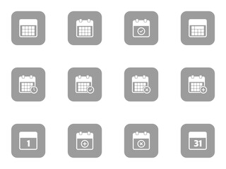 Fototapeta premium calendar icon collection, calendar icon pack isolated without background