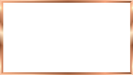 Bronze metal frame border vector isolated on transparent background