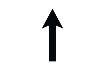 Fototapeta premium Straight black arrow graph up ward direction over transparent background. flat style tick icon vector for web site design, logo, app, UI design