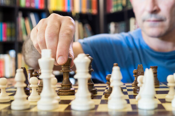 man playing chess