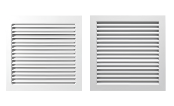 set of air duct grilles on a transparent background