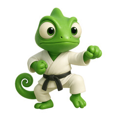 Fototapeta premium PNG Chameleon practicing martial arts.