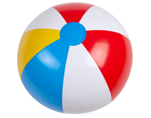 Untitled design - Top-Down View of Multicolor Beach Ball – Minimal Style PNG