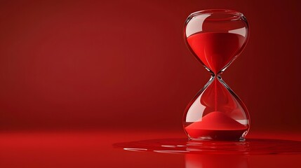 Melting red hourglass symbolizing the fleeting nature of time
