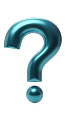 Naklejka premium Shiny blue question mark symbolizing curiosity and inquiry, set against transparency background. This evokes sense of wonder and exploration