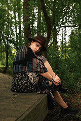 A girl's outfit styled after the indigenous peoples of the world. International Day of the World's...