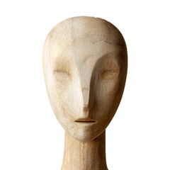 Wooden Human Face Sculpture Artistic Abstract Carving