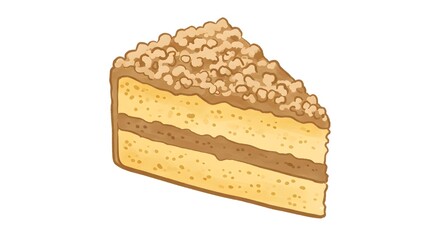 Watercolor Illustration of a Delicious Slice of Cake