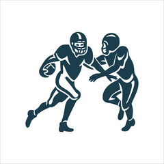 Football Handoff: Quarterback to Running Back Silhouette Handoff Quarterback handing off to running back