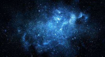 Naklejka premium Space scene with stars in the galaxy. Panorama. Universe filled with stars, nebula and galaxy. Elements of this image furnished by NASA