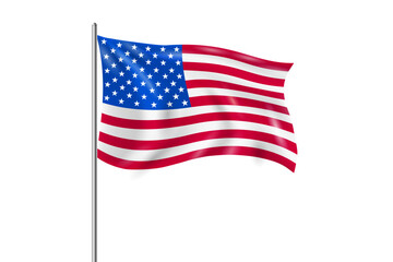 realistic vector flag of the United States, illustration of the usa flag on a white background.