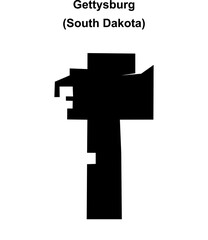 Gettysburg (South Dakota) blank outline map