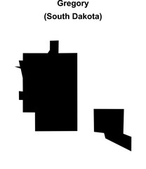 Gregory (South Dakota) blank outline map