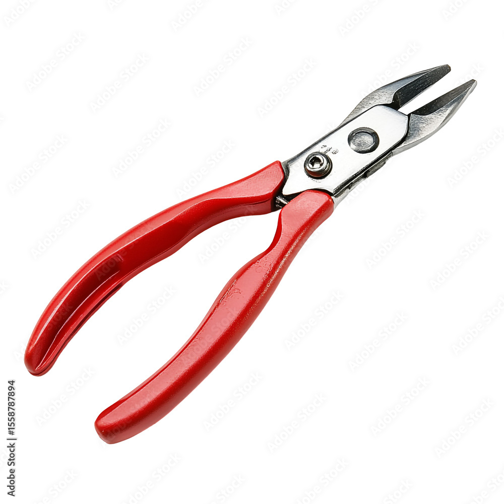 Poster red handled pliers isolated on black background a handy tool for various tasks