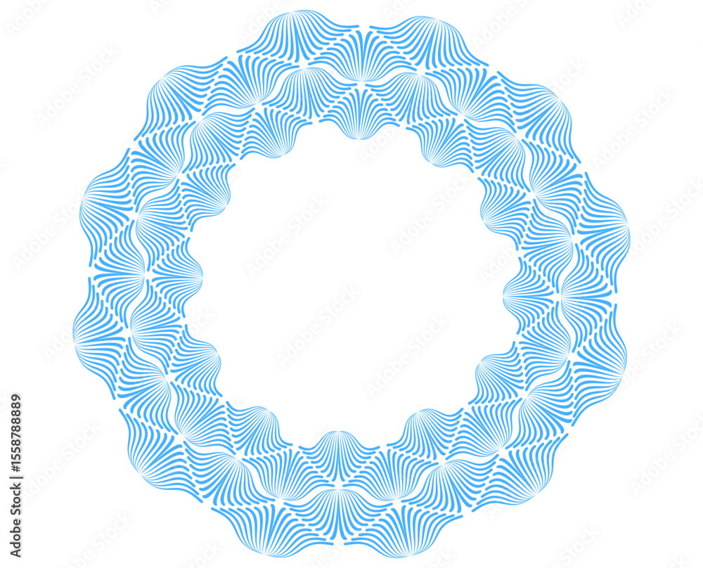 Poster guilloche rosette for diploma or certificate. design element wave lines guilloche curve line backgro