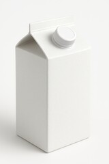 Fototapeta premium Blank white milk or juice carton with cap mockup. Minimalist beverage packaging design for branding and advertising. Product shot.