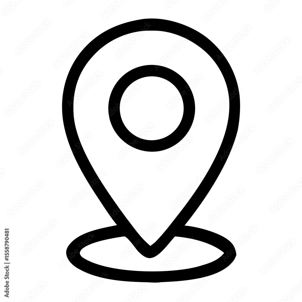 Poster outline simple geo point location sign shape icon element