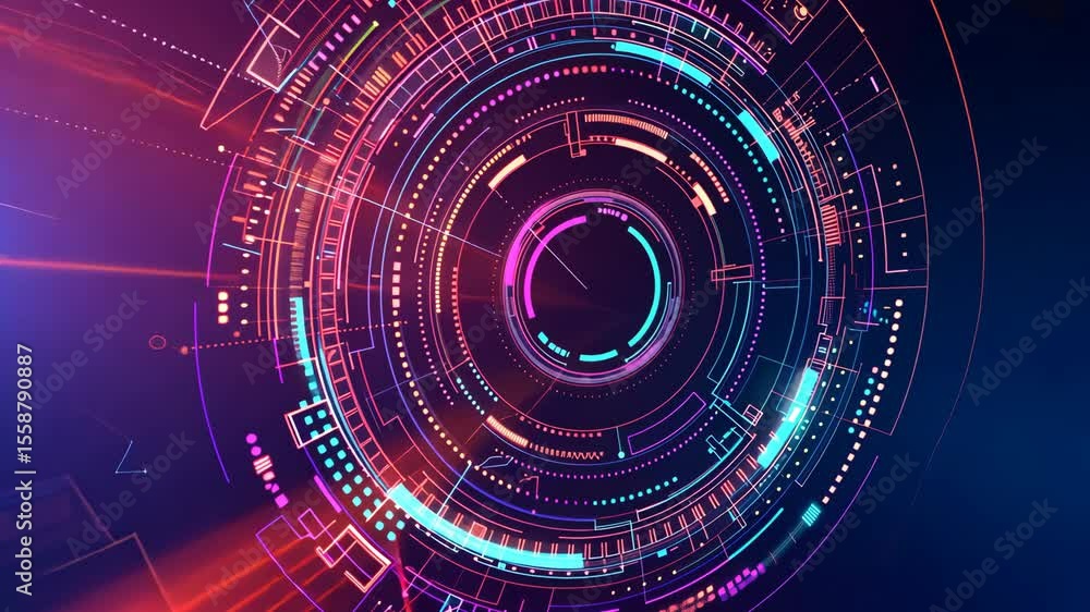 Poster abstract technological background vector, intricate geometric pattern