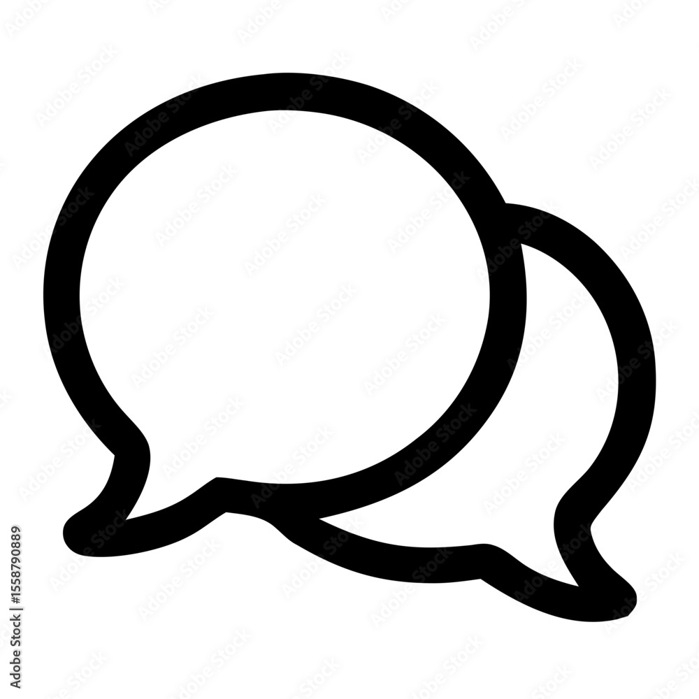 Poster simple line style overlapping chat bubble speech communication icon
