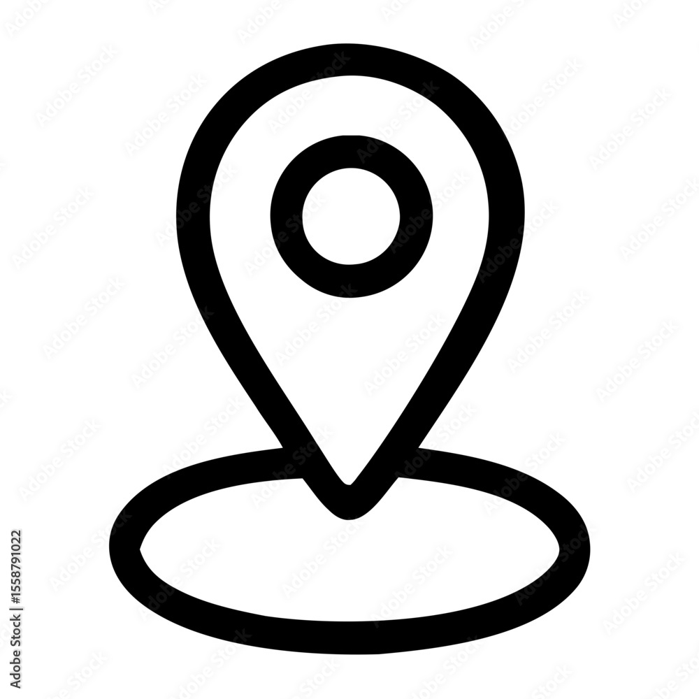 Poster simple line style location pointer sign element graphic navigation icon