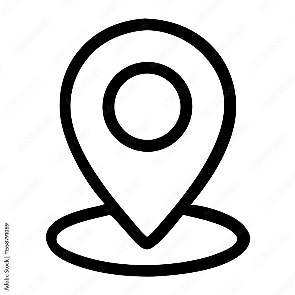 Poster simple outline round location point sign symbol shape icon design