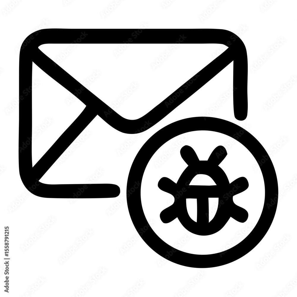Poster outline simple email bug warning notification message icon symbol