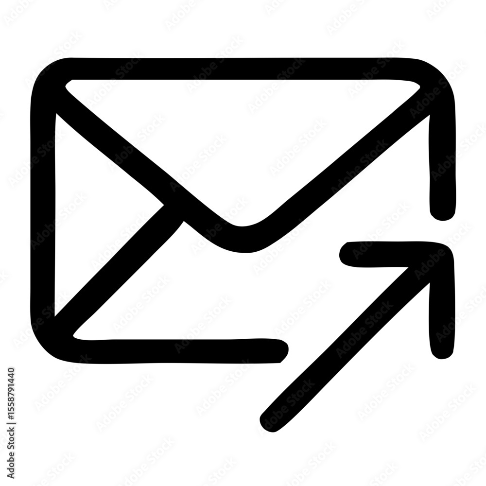 Poster simple outline email sending message notification communication line icon