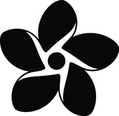 Elegant Black and White Flower Illustration Simple Five-Petal Floral Design Perfect for Invitations, Logos, and More