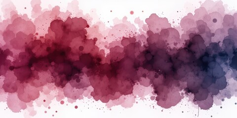 Obraz premium Burgundy and Navy Watercolor Blend with Soft Fades and Clear Overlay Section Texture
