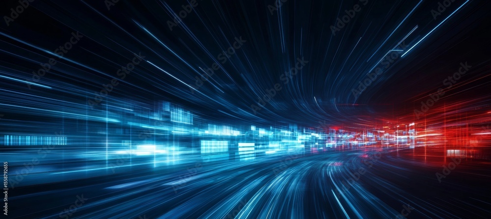 Poster dynamic flow of data streams vivid patterns and immersive visuals creating a digital landscape