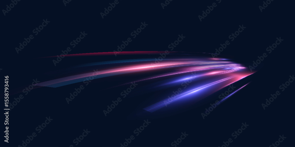 Aufkleber Transparent pink-violet rays of light go upward, creating a feeling of acceleration, movement of the flow of light. Energetic flow with the effect of acceleration. Vector
