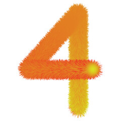 Fiery furry number four with a glowing center
