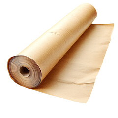 Rolled brown paper sheet unrolled partially showing texture and layers