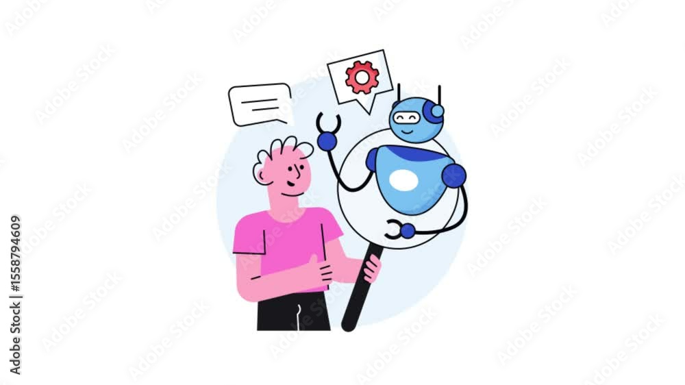 Poster robot search mp4 video animated