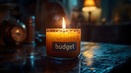 Burning budget candle symbolizing rapid financial depletion