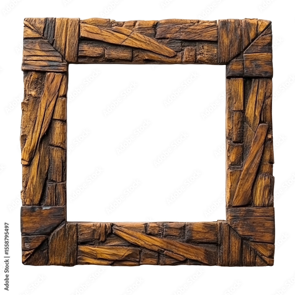 Poster rustic wooden picture frame with a unique design perfect for displaying photos or artwork