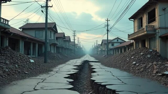 Massive Earthquake Tears Through City Street