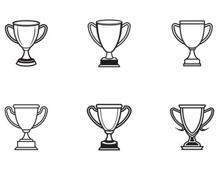 Elegant Black and White Two-Handled Trophy Illustration	
