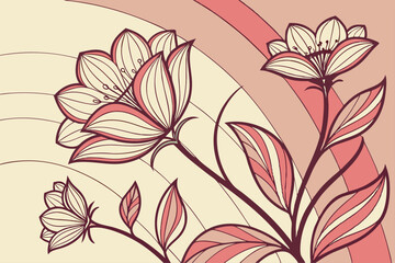 Abstract gradient floral vector background with elegant blooming patterns